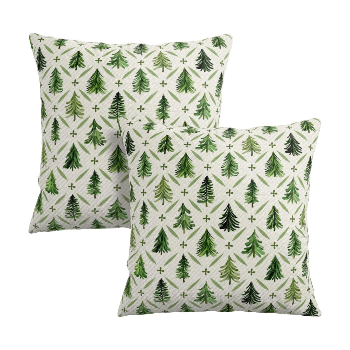 Christmas Tree Pillow Covers 22x22 Set of 2 Sage Green Xmas Farmhouse Print Outdoor Decorative Pillow Cases Winter Holiday Decorations Throw Cushion Case for Couch Sofa Bed