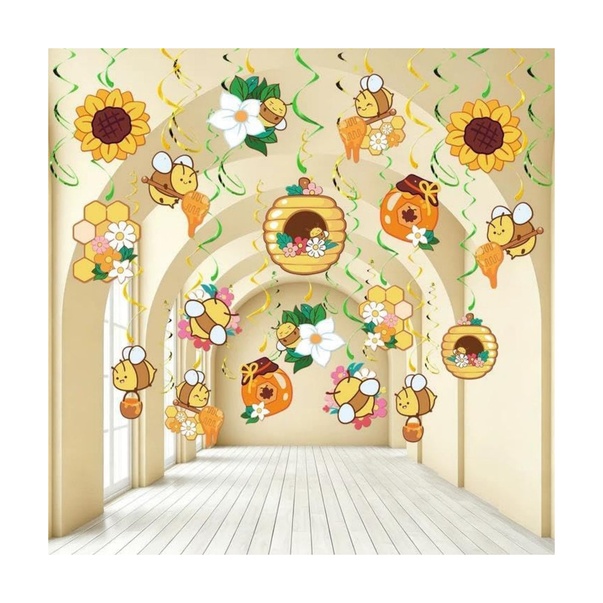 Bee Hanging Swirls, 48 Pcs