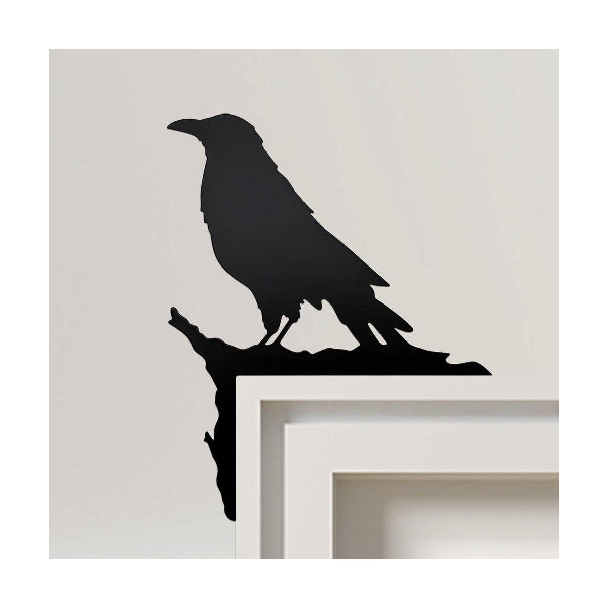 Raven Decor Door Corner Statue, Gothic Crow Door Frame Wall Decor Halloween