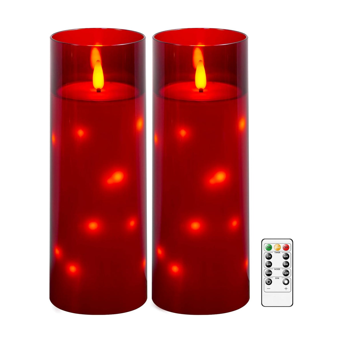 kakoya 11" x 4" Large Outdoor Waterproof Flameless LED Candles with Remote and Timer,Acrylic Pillar Candles Battery