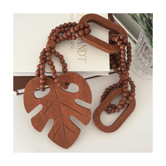 Knot Beaded Garland Decor / Brown