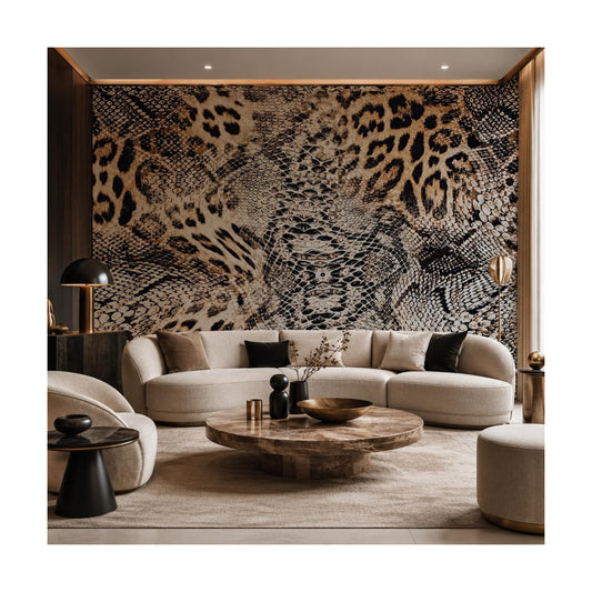 Print Wall Murals Peel and Stick " Large Canvas Cheetah Snake Wallpaper Self / 144 x 100 / Leopard