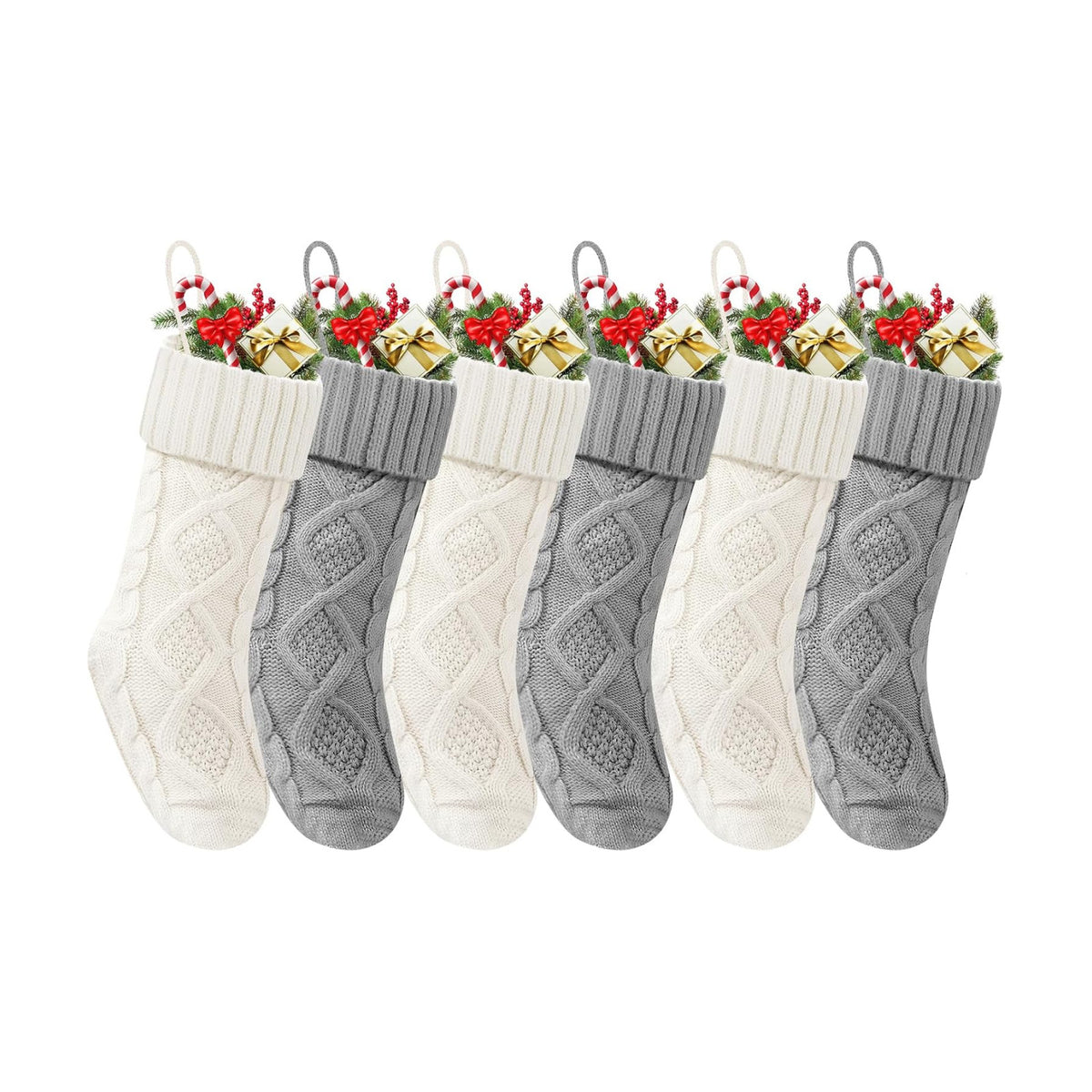 Christmas Stockings 18 Inches,Knitted Socks Christmas Decoration