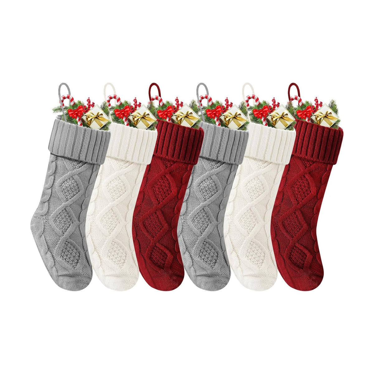 Christmas Stockings 18 Inches,Knitted Socks Christmas Decoration