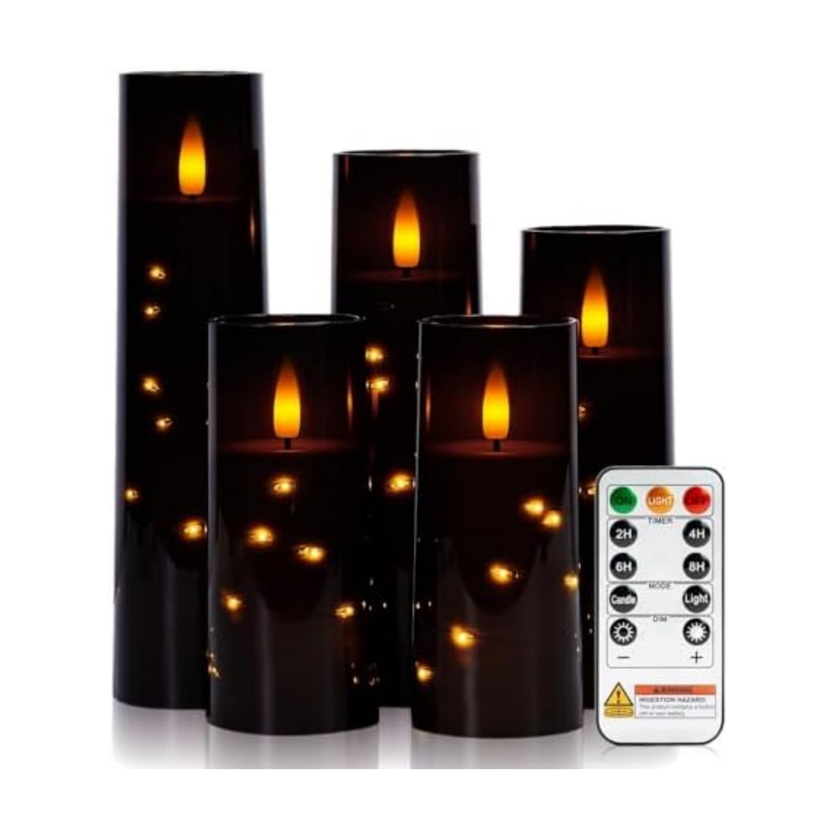 Raycare Black Halloween Flameless Battery Operated Candle with Remote Timer