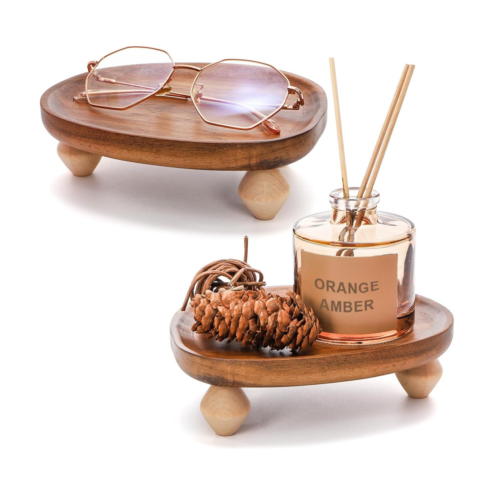 6" Wooden Display Riser Tray for Decor / Set of 2