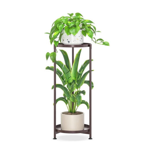 iDavosic.ly 2 Tier Metal Plant Stand Indoor Outdoor, 29 Inch Tall, Bronze | Vertical Flower Display Holder for 11''