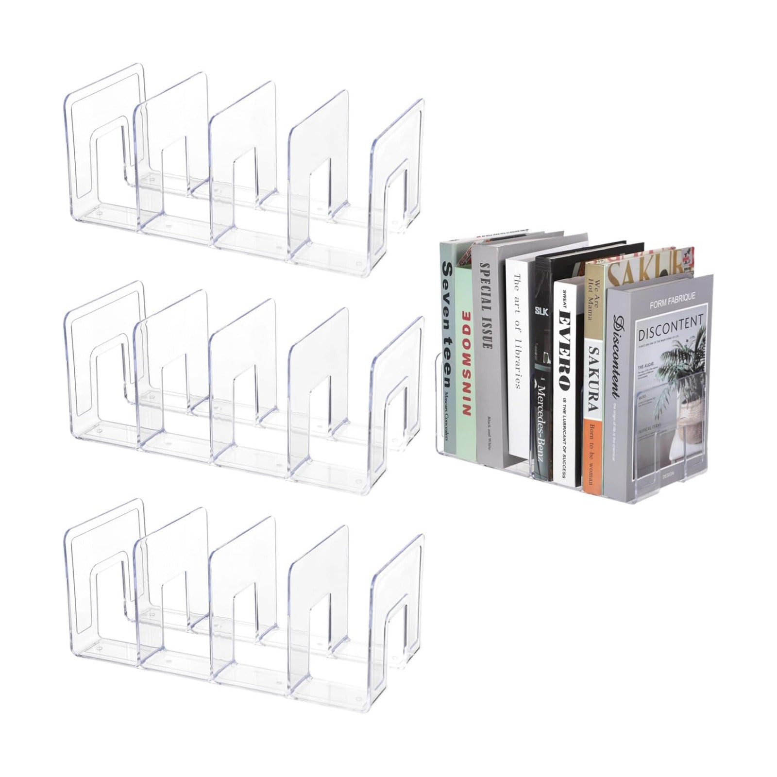 Acrylic Book Organizer / Clear / Set of 4