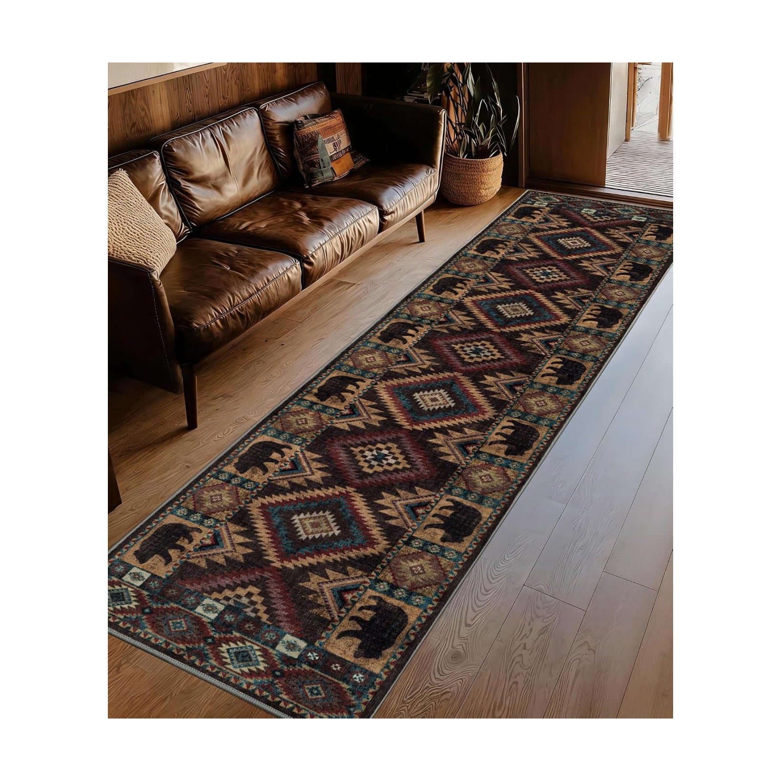 YIHOUSE Washable Western Cabin Runner Rug 2x8 Hallway