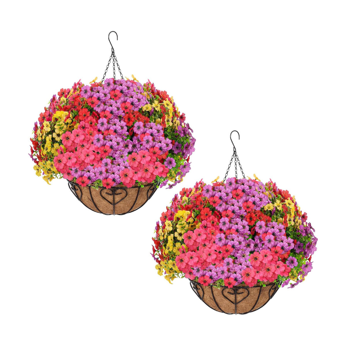 2 Sets Artificial Hanging Flower for Outdoors(Mixed)