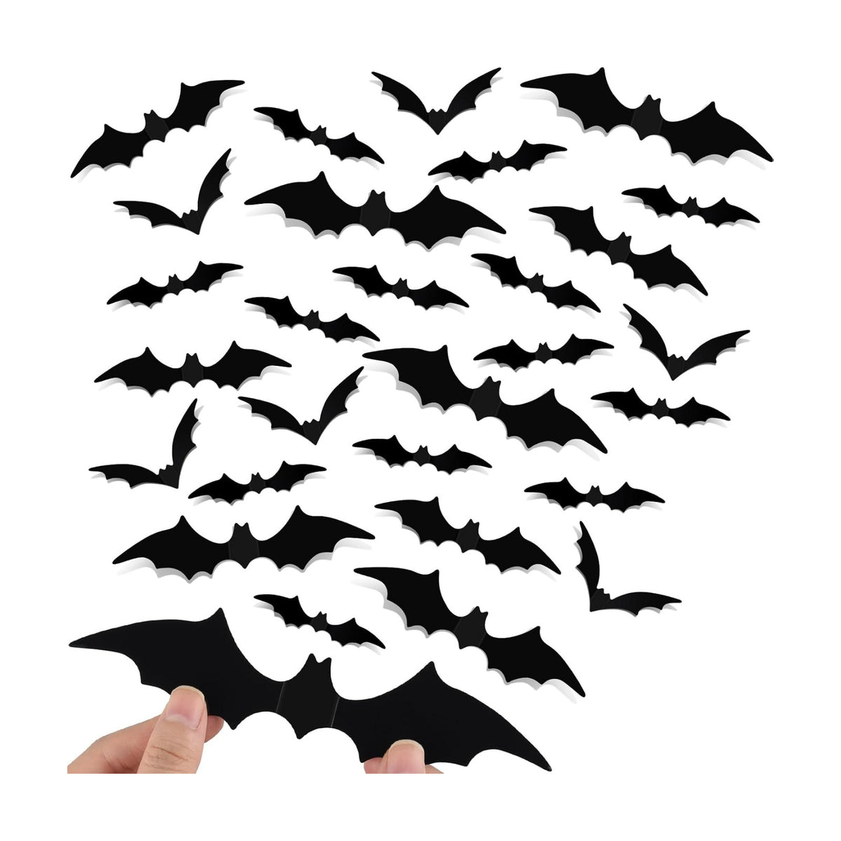 NEBURORA 36 Pcs Halloween Bats Wall Decor Realistic 3D Scary Bat Sticker