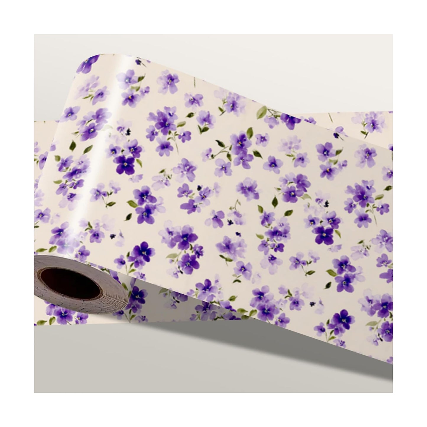 Wallpaper Border Peel and Stick Wall Border Removable Vinyl / Lavender Floral / Purple / 196 x 4