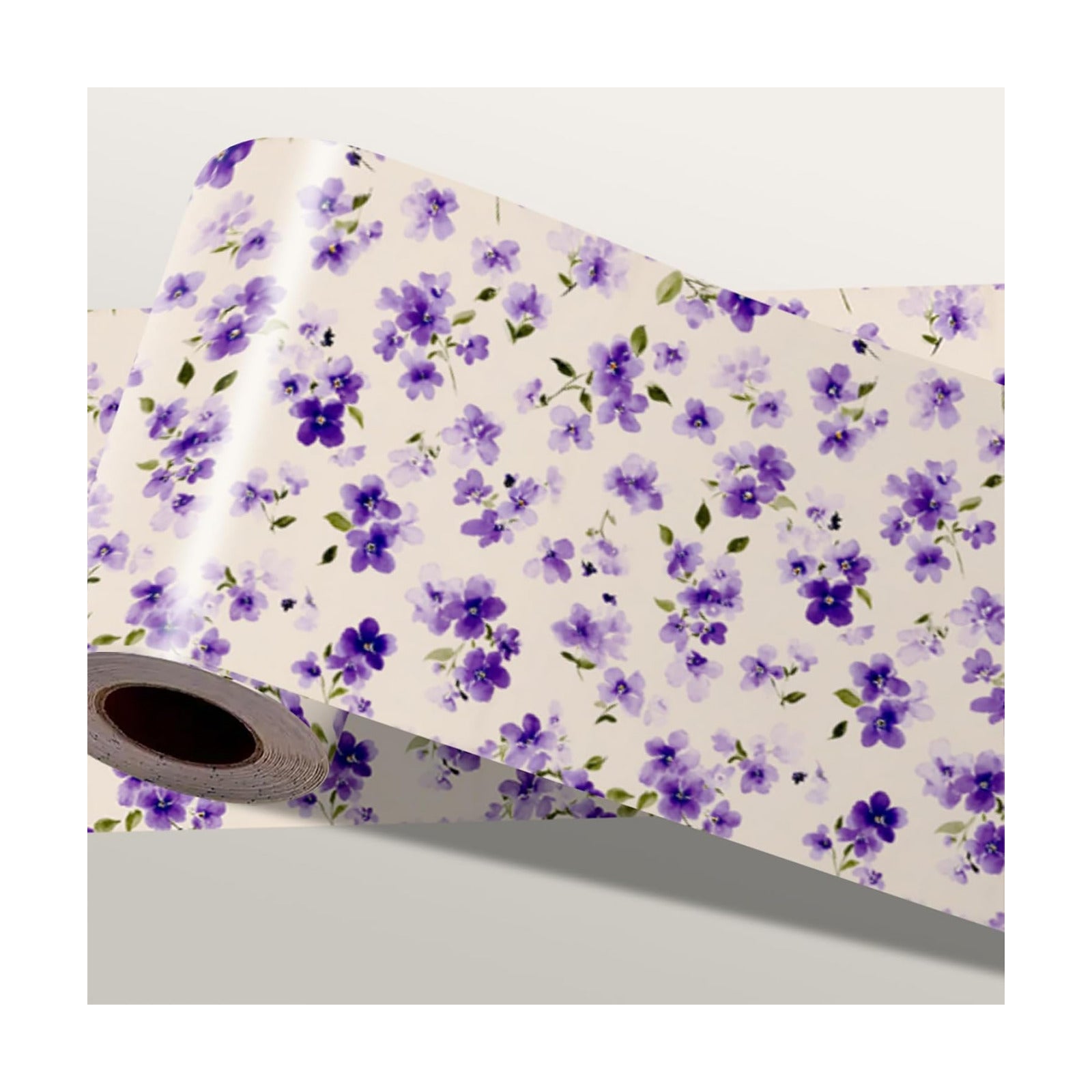 Wallpaper Border Peel and Stick Wall Border Removable Vinyl / Lavender Floral / Purple / 196 x 4