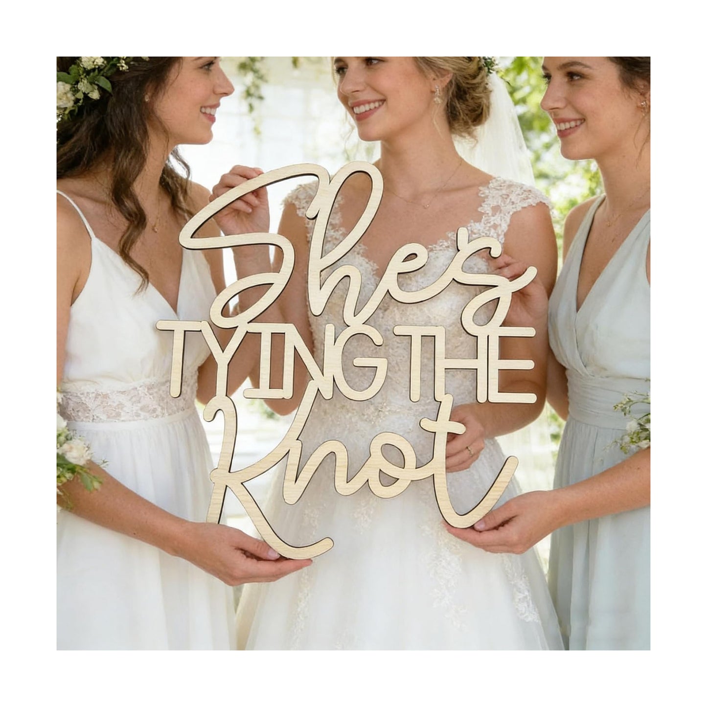 She's Tying The Knot Wedding Shower Wooden Sign