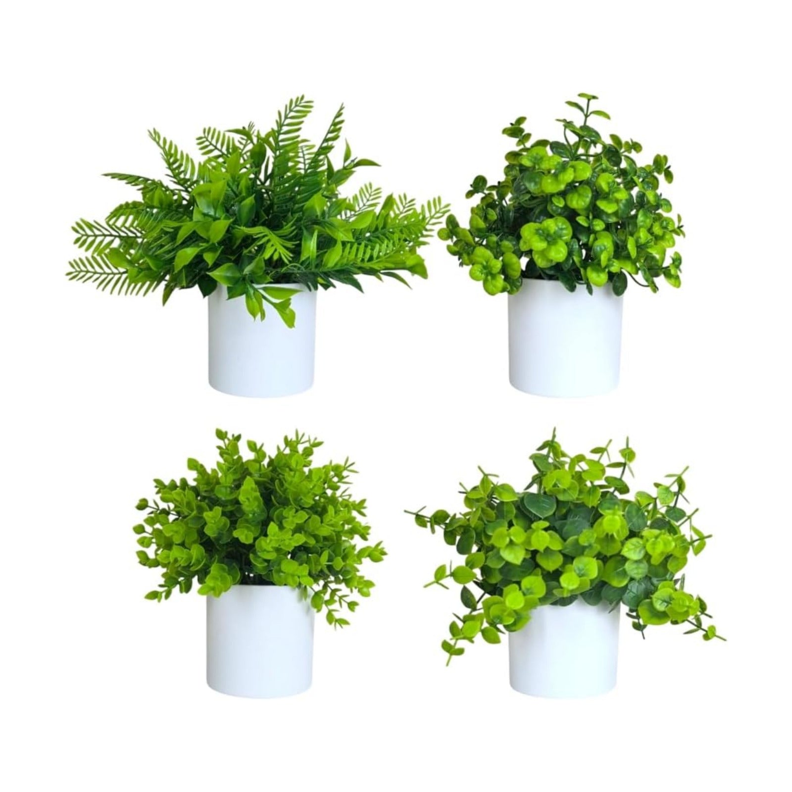Small Fake Plants Artificial Potted Plants Faux House Plants Mini Pot Plastic / 3# / Set of 4