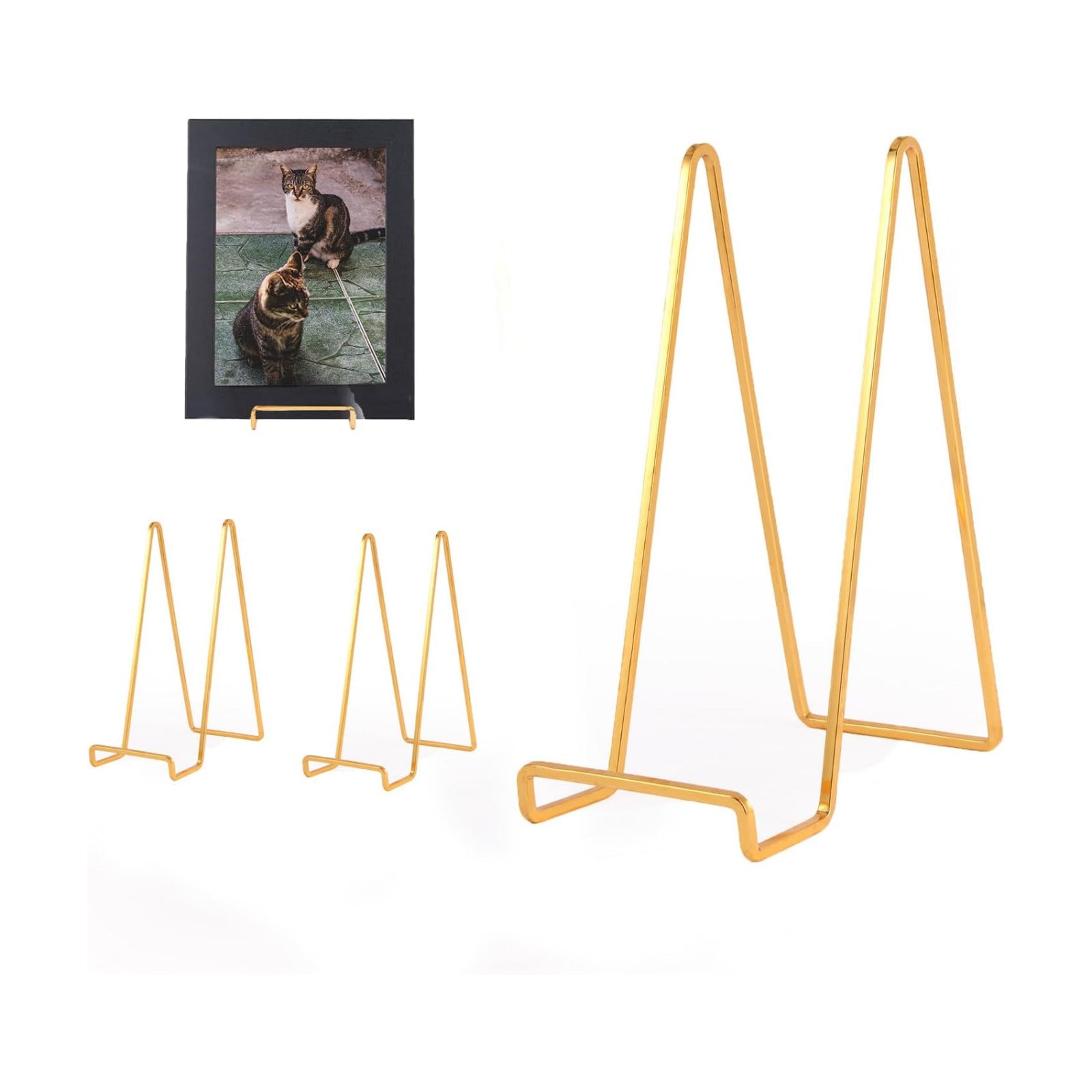Gold Picture Stands for Display Square Table Easel Display / Square Gold 6 Inch / 6 Inch / Set of 4