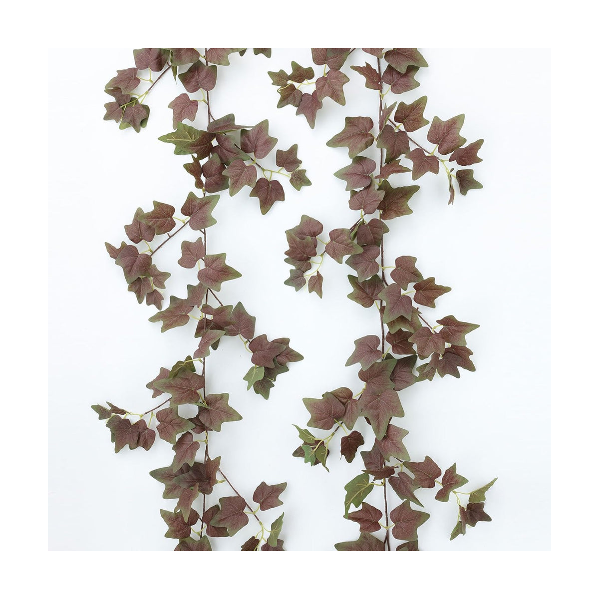 Mizii 2 Strands Artificial Vines Ivy Garland 74" Fake Vine with Silk Green Leaves Faux Hanging Plants Greenery Decoration for Bedroom Home Wall Party Wedding Arch Apartment Room Decor (Purple Green)