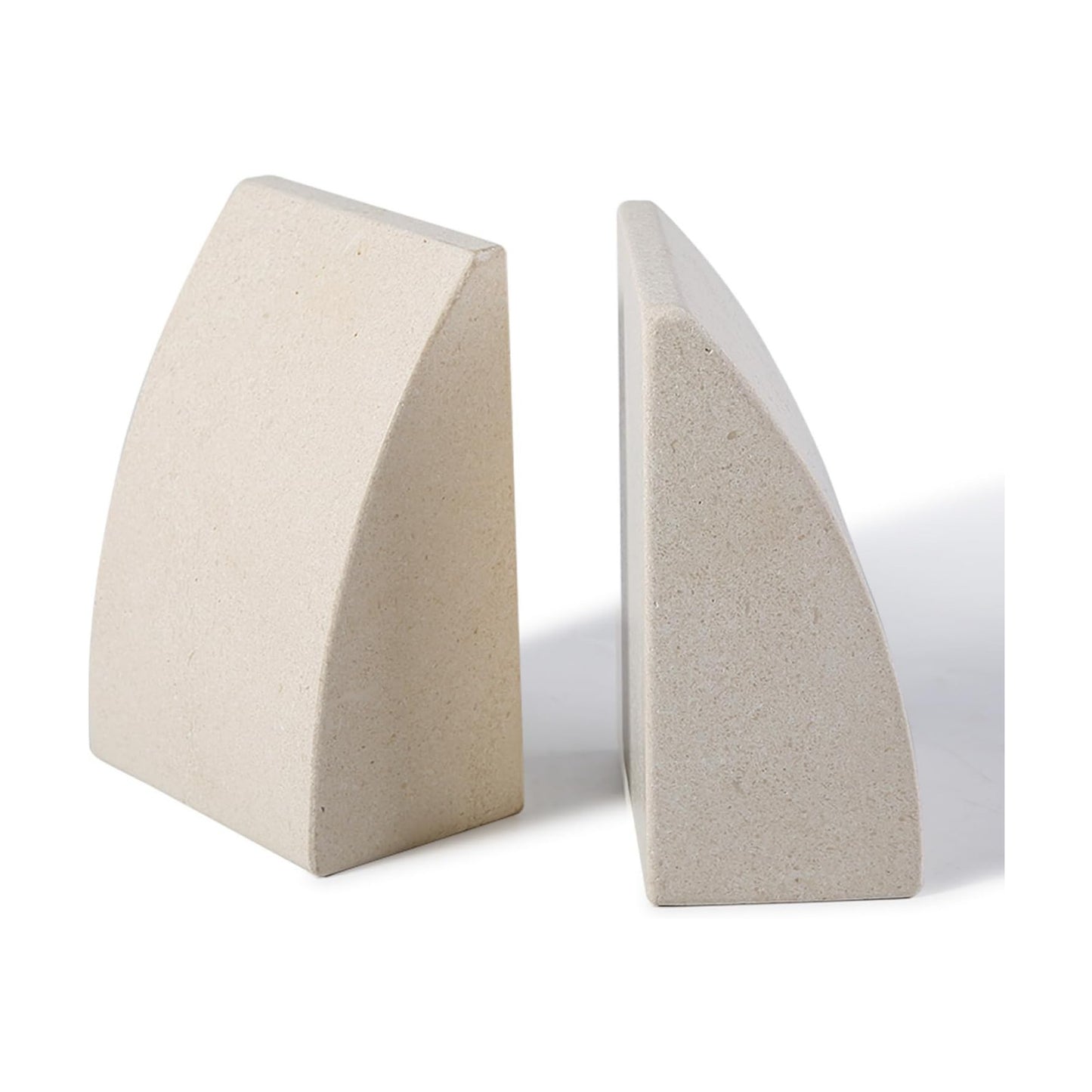 Marble Bookends / Large Bookends for Heavy Books / Sail-beige