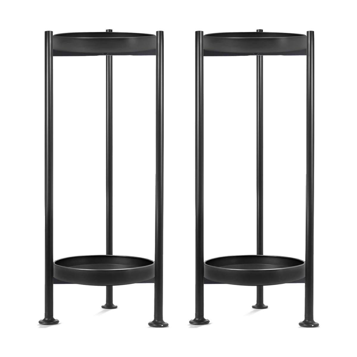 Lilybud--lily 2-Pack Plant Stand Indoor Outdoor, 2 Tier Iron Plant Stand, 30'' Tall Pedestal Stand Outdoor, Metal