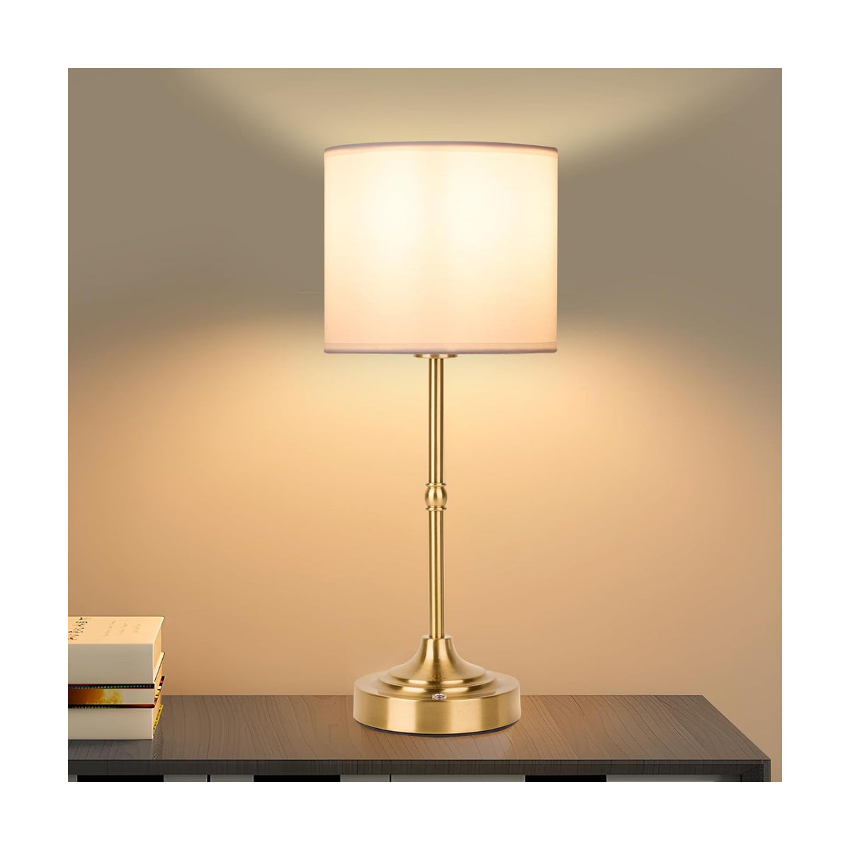 Portable Cordless Table Lamp,Built-in 5200mAH Rechargeable Battery, Dimmable Touch Wireless Light, Bed Side Metal Desk