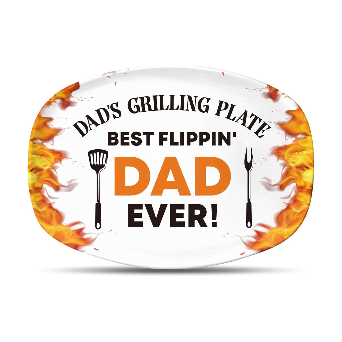 R HORSE Melamine Grill Platter Gift for Dad, BBQ White Oval Serving Tray