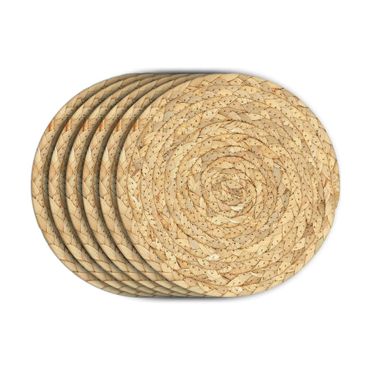 Straw Pot Holders / Natural / 8 Inch / Set of 6