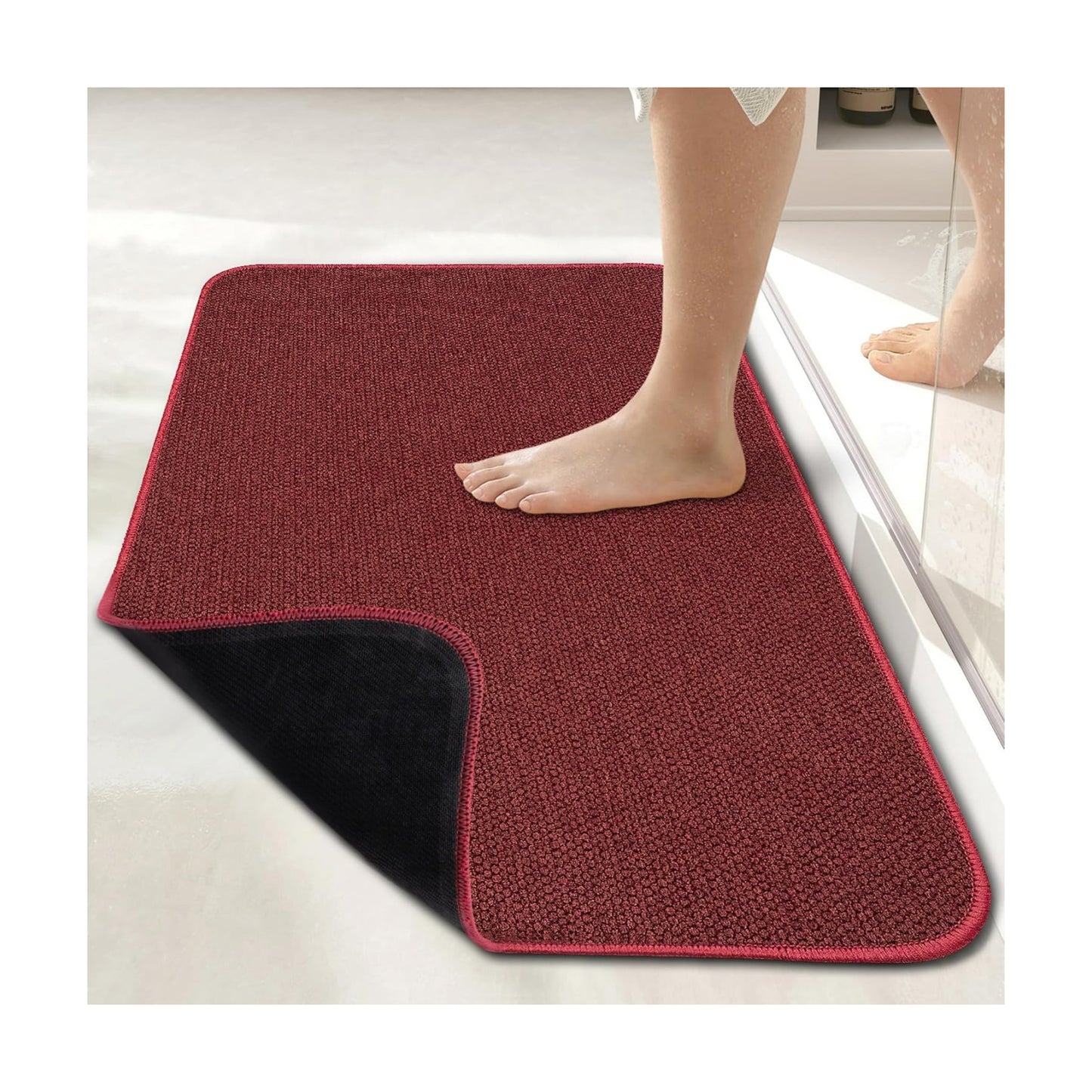Bath Mat,Ultra Thin Bathroom Rugs,Rubber Bath Mats for Bathroom,Bath rugs
