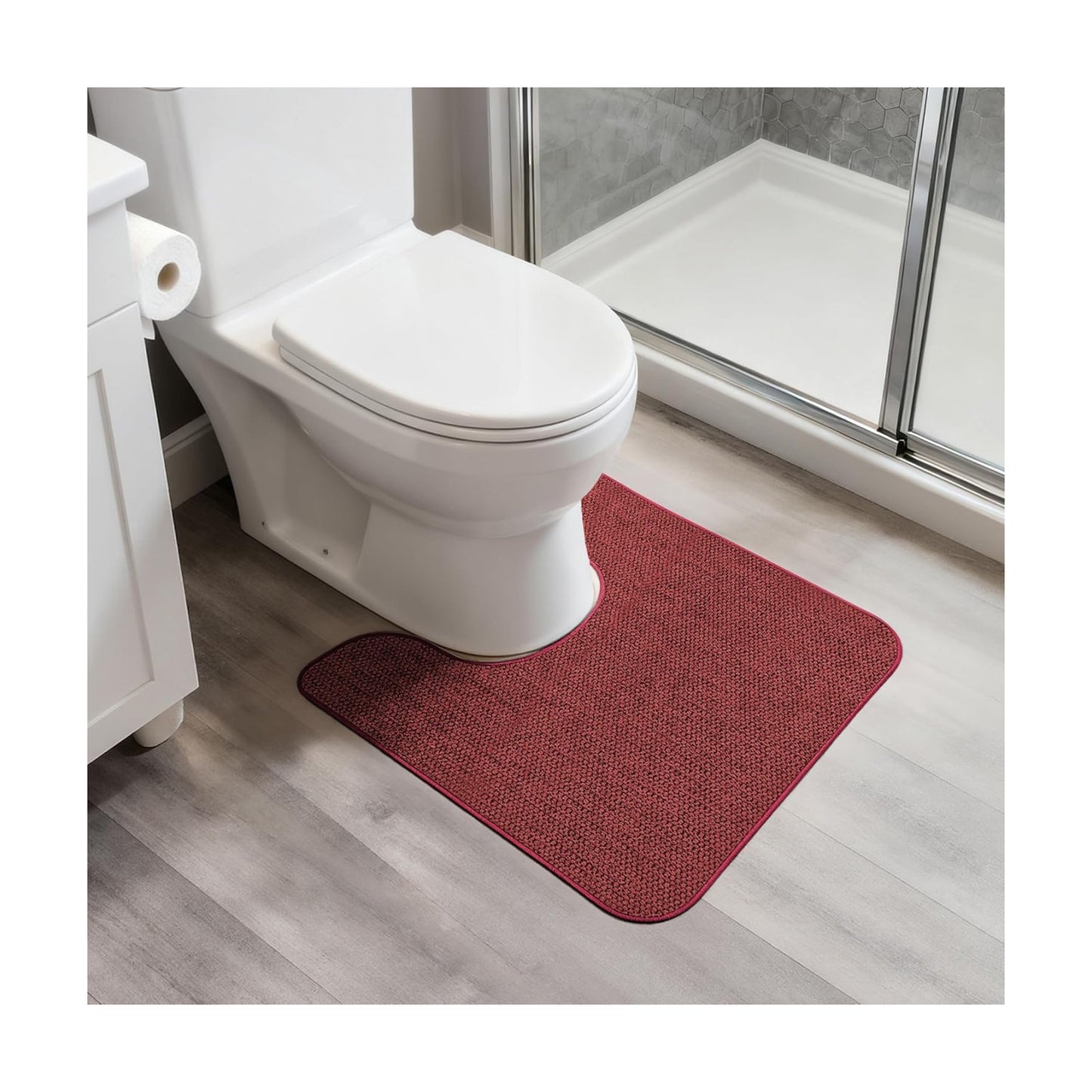 Bosap Toilet Rugs U Shaped Bathroom Rugs,Ultra Thin Toilet Mat for Bathroom