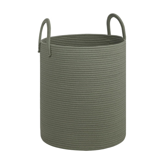 Laundry Basket / Cotton Rope Storage Basket / Green / 100L / 18 x 18 x 22