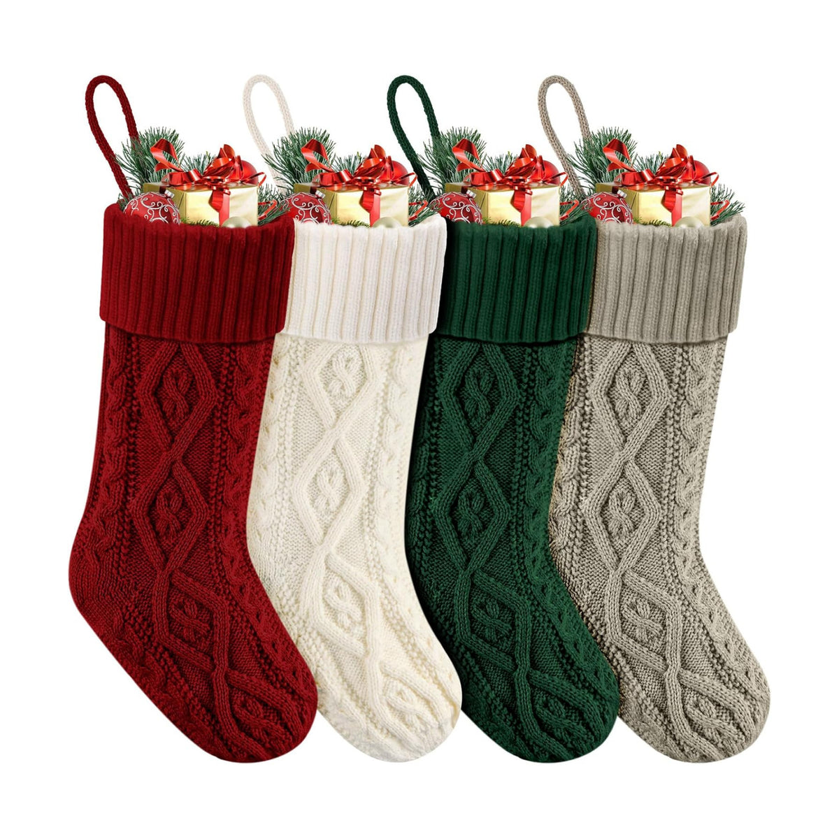 Christmas Stockings 18" Knitted Stocking Christmas Decorations