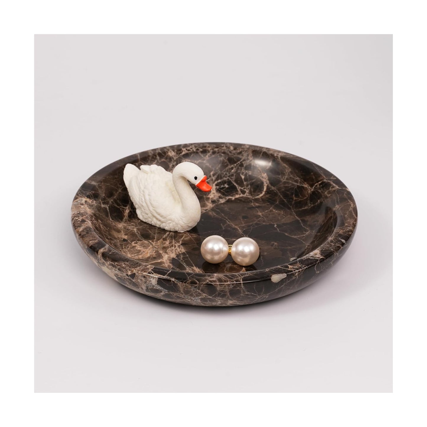 Marble Jewelry Tray / Circle-emperador / Brown