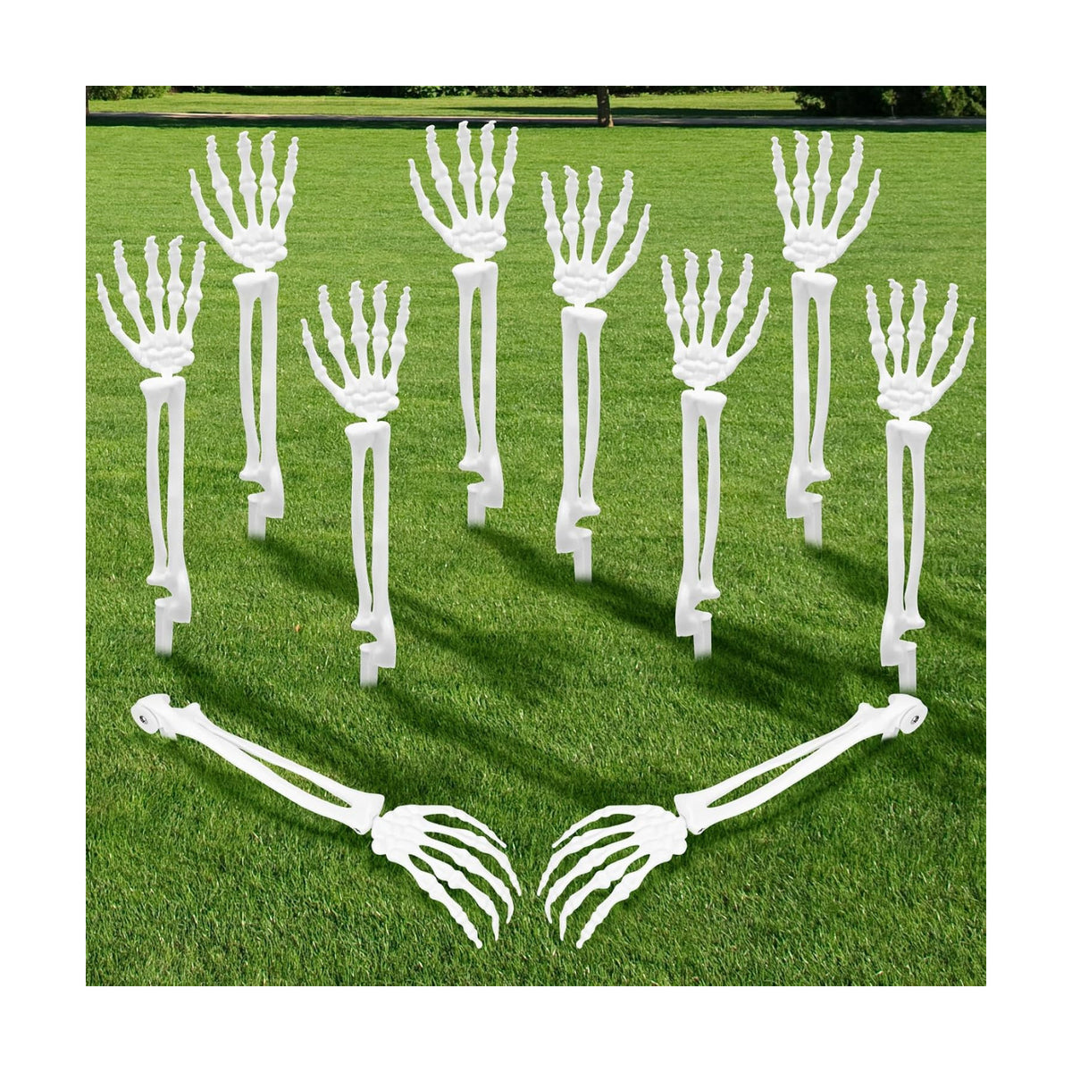 10 PCS Halloween Skeleton Hands with Lawn Stakes for Outdoor Decor