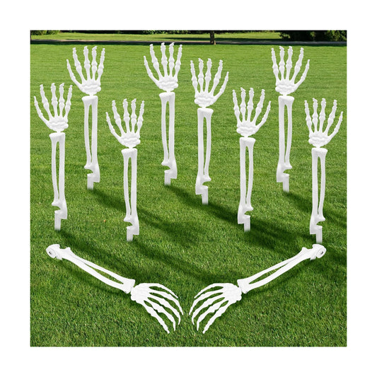 10 PCS Halloween Skeleton Hands with Lawn Stakes for Outdoor Decor