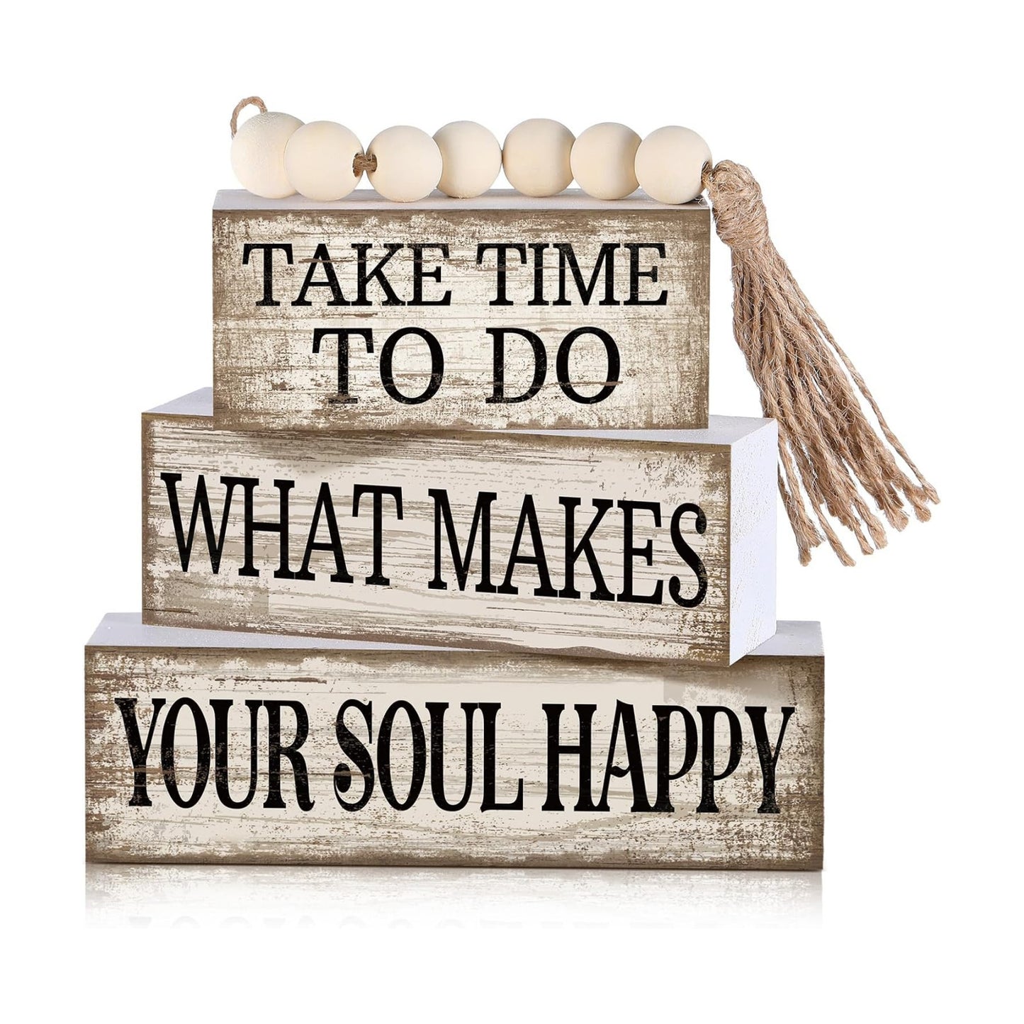 Farmhouse Tabletop Decoration Farmhouse Tiered Tray Decor Rustic Retro / Inspirational / Set of 4