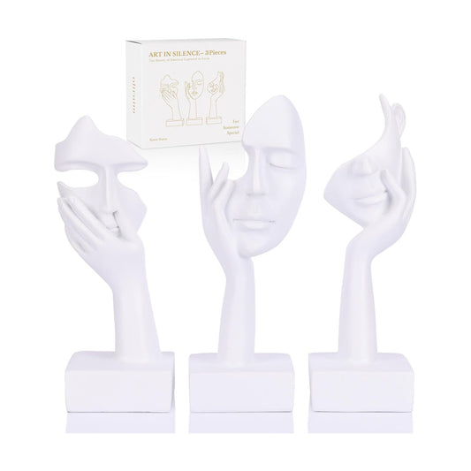 Thinker Large Statue Set / White / Set of 9