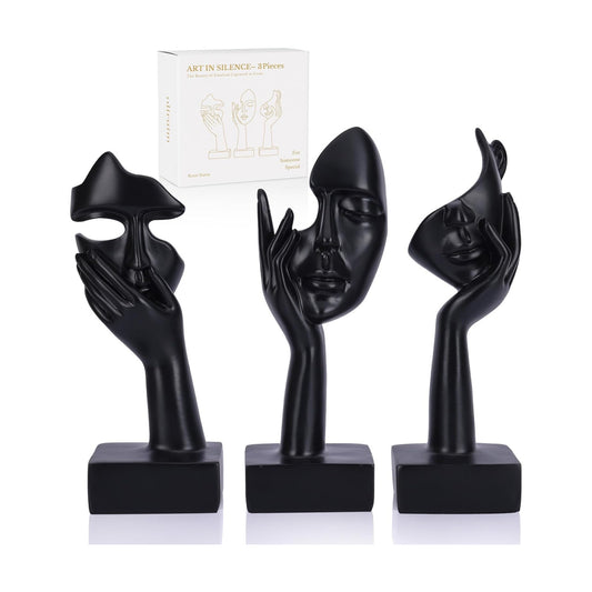 Thinker Large Statue Set / Black / Set of 9