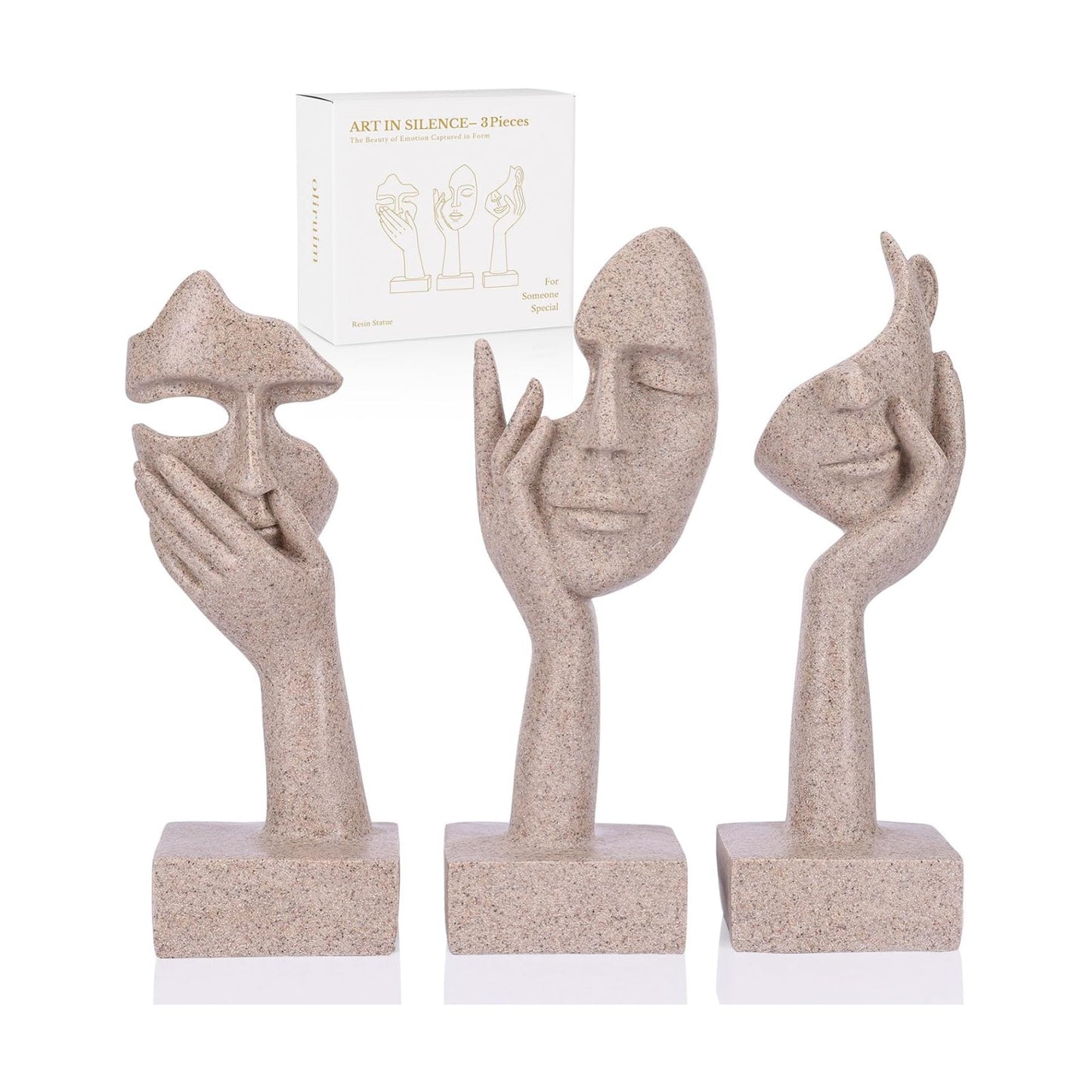 Thinker Large Statue Set / Sandstone / Set of 9