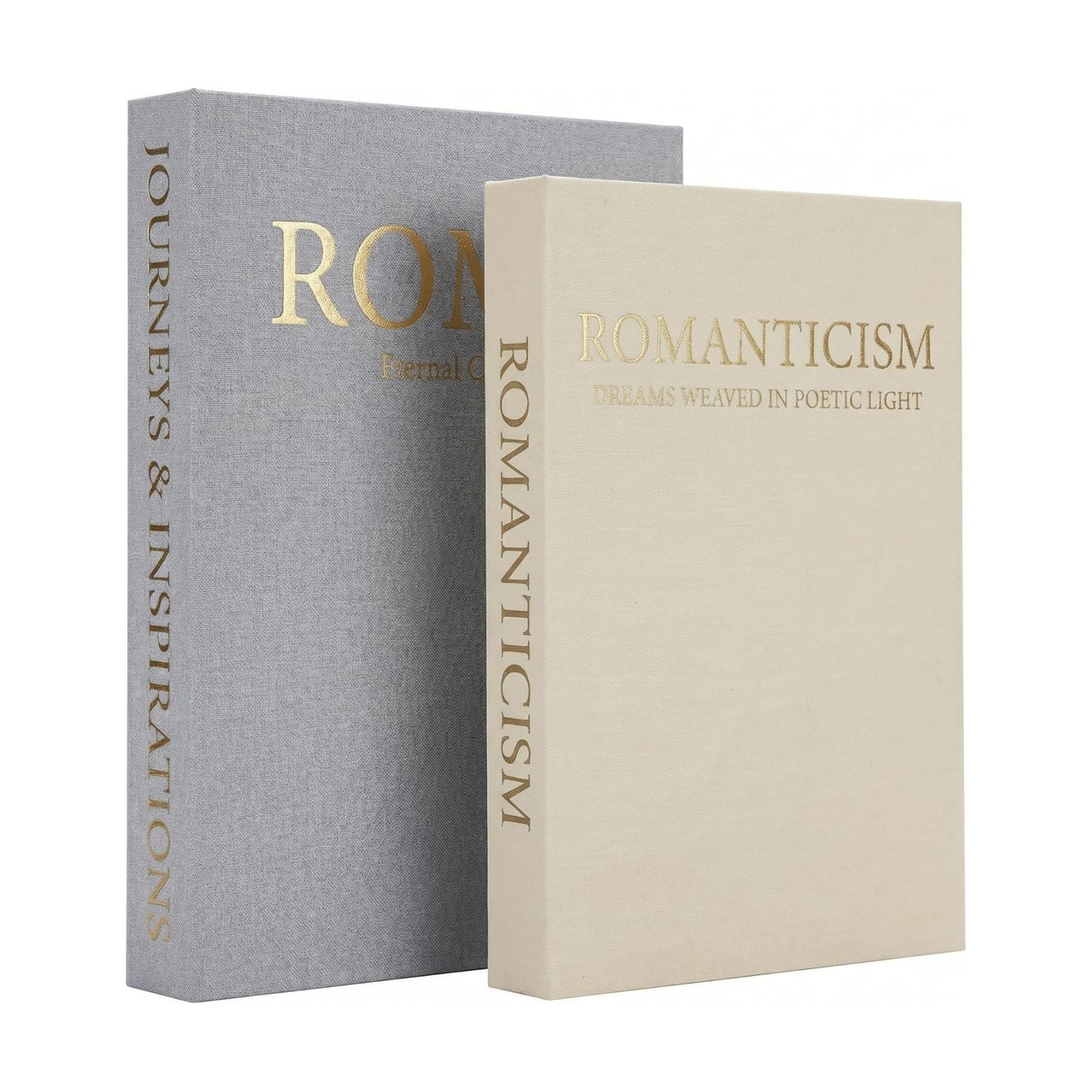 Linen Faux Books Boxes / Set of 2