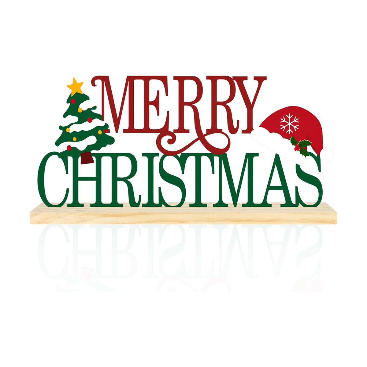 Metal Metal Merry Sign Decorations for Home Party Shelf Mantel