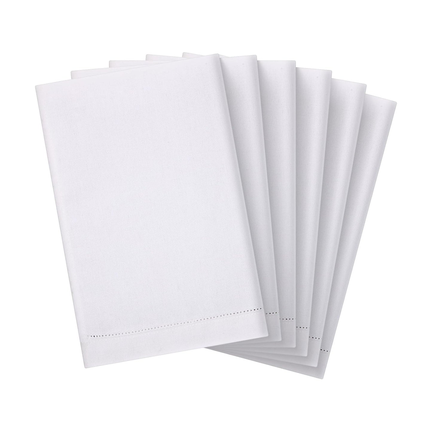 Mixweer 24 Pcs 14" x 22" White Linen Hemstitched Hand Towel Linen Tea Towels for Embroidery Dish Towels for Bathroom