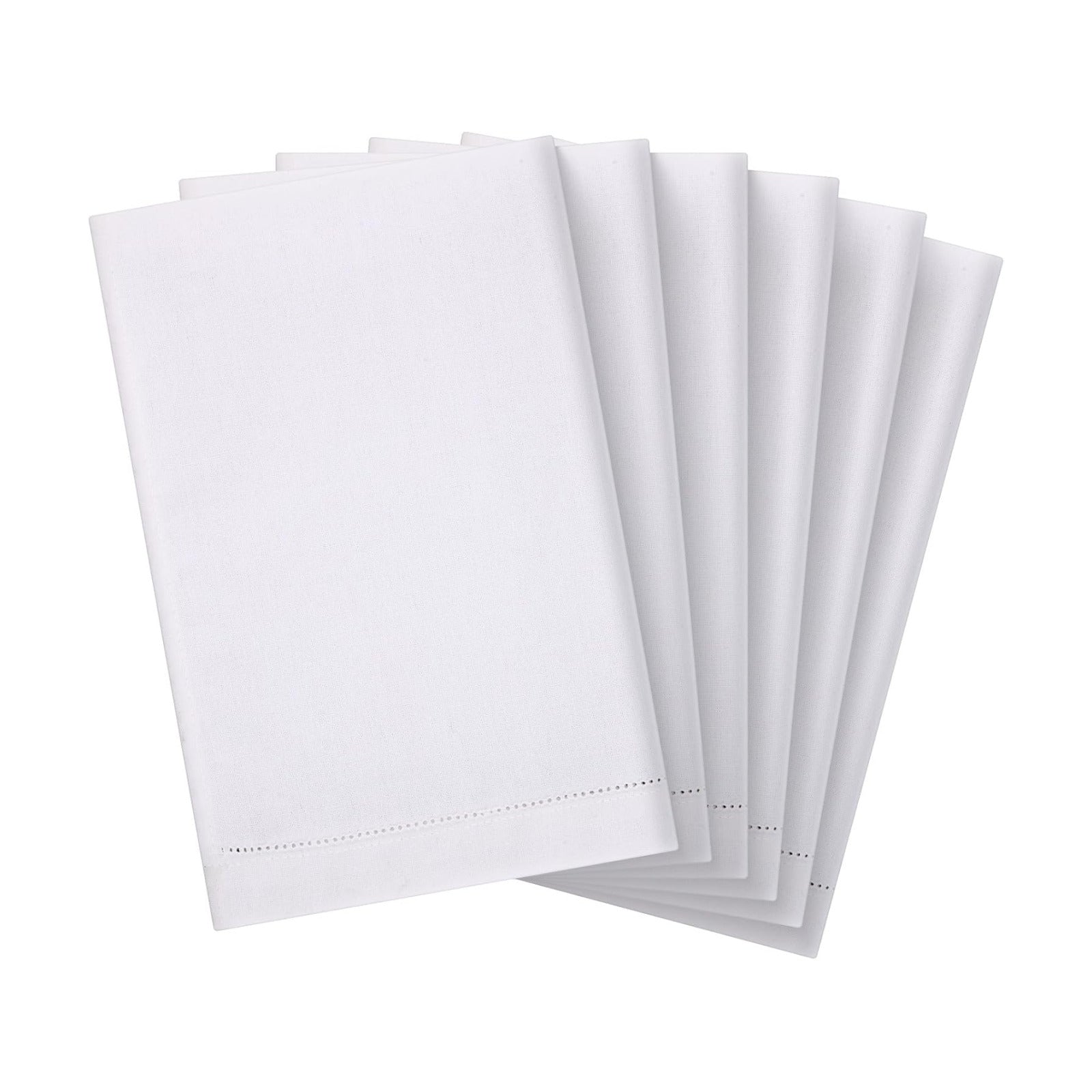 Mixweer 24 Pcs 14" x 22" White Linen Hemstitched Hand Towel Linen Tea Towels for Embroidery Dish Towels for Bathroom