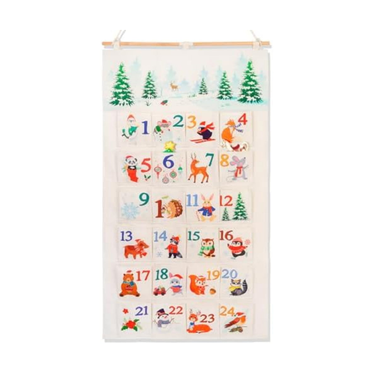 HOWAF Fabric Christmas Advent Calendar 2026 with Pockets (Countdown to Christmas), 24 Days Mystery Christmas Countdown Calendar for Xmas Holiday Home Wall Decoration, Animal Themed