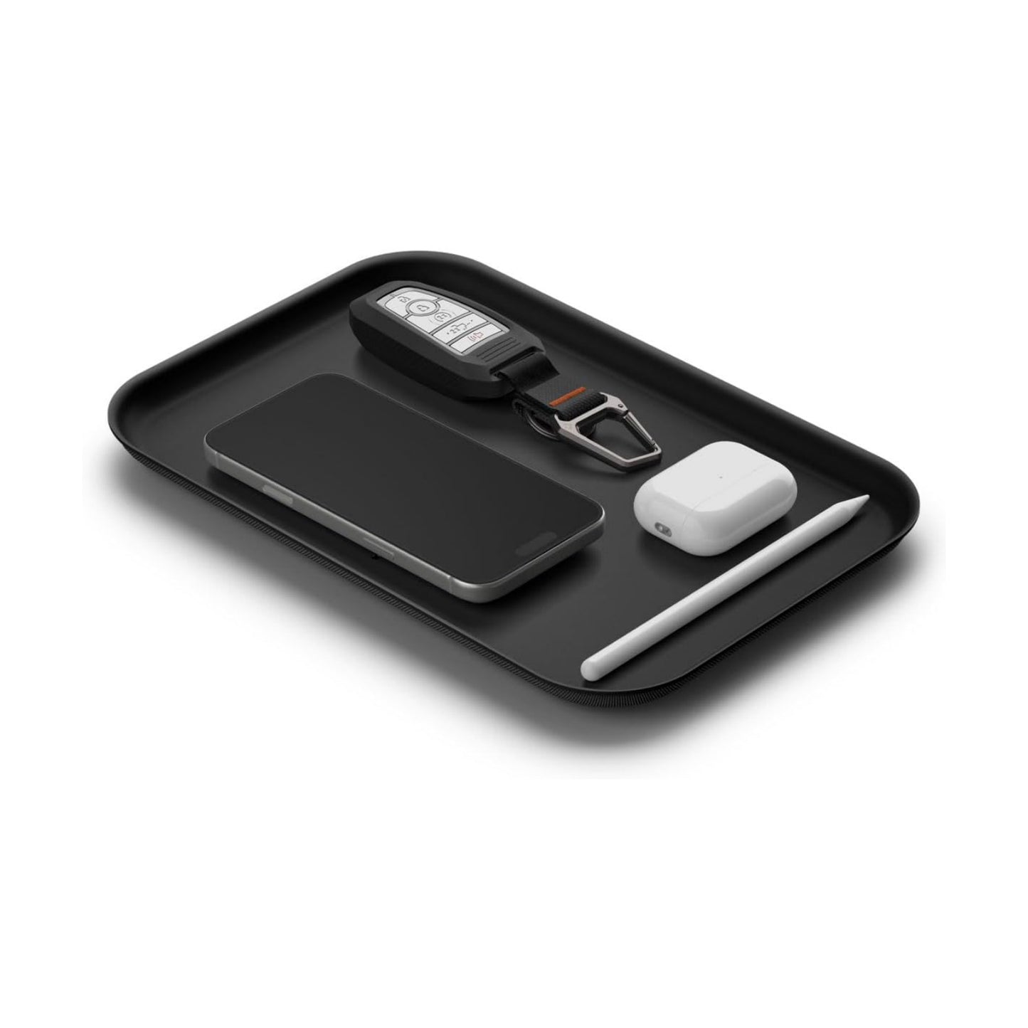 Modern Valet Tray PU Storage Stylish Organizer Designed for Entryway Bedside / Black / Catchall