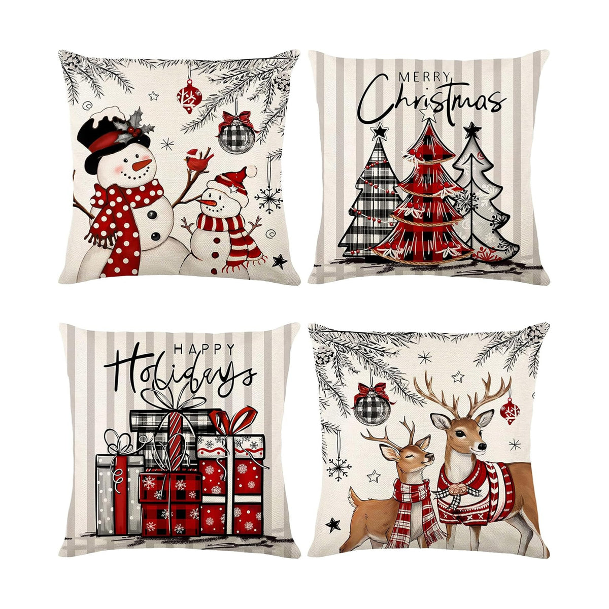 Christmas Pillow Covers Decorative for Couch Sofa Livingroom Outdoor Christmas Home Decor