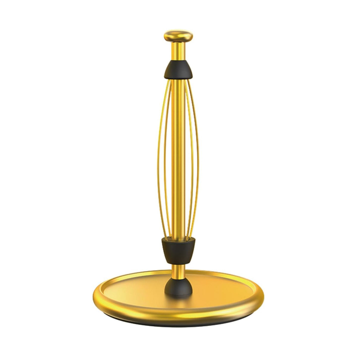 VEHHE Paper Towel Holder Countertop with Weighted Base, One-Hand Tear | Freestanding Design | Brushed Gold Finish