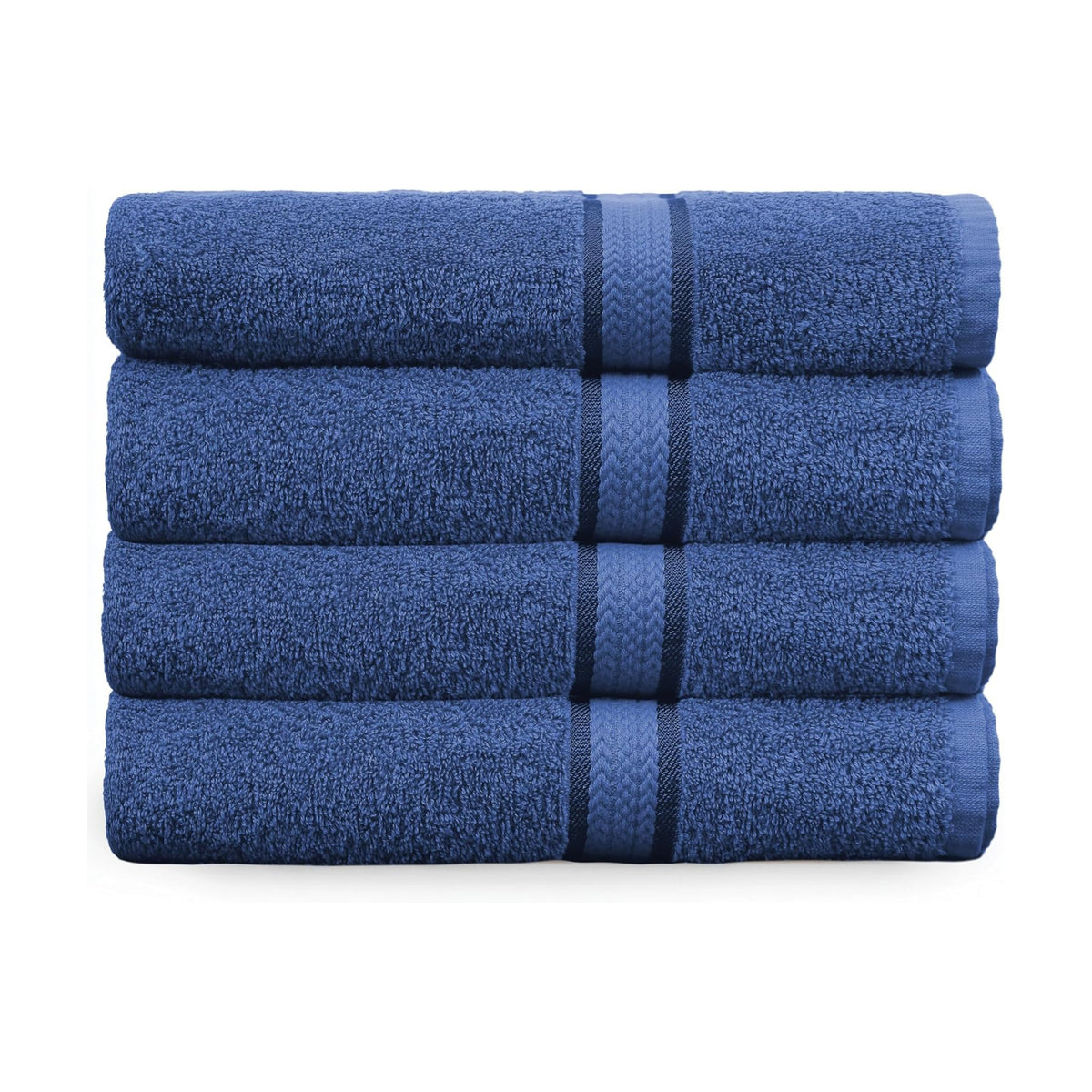 COTTON CRAFT Ultra Soft Bath Towels - 4 Pack 100% Cotton Large 30x54 inches | Oversized 580 GSM Absorbent Blue Bath