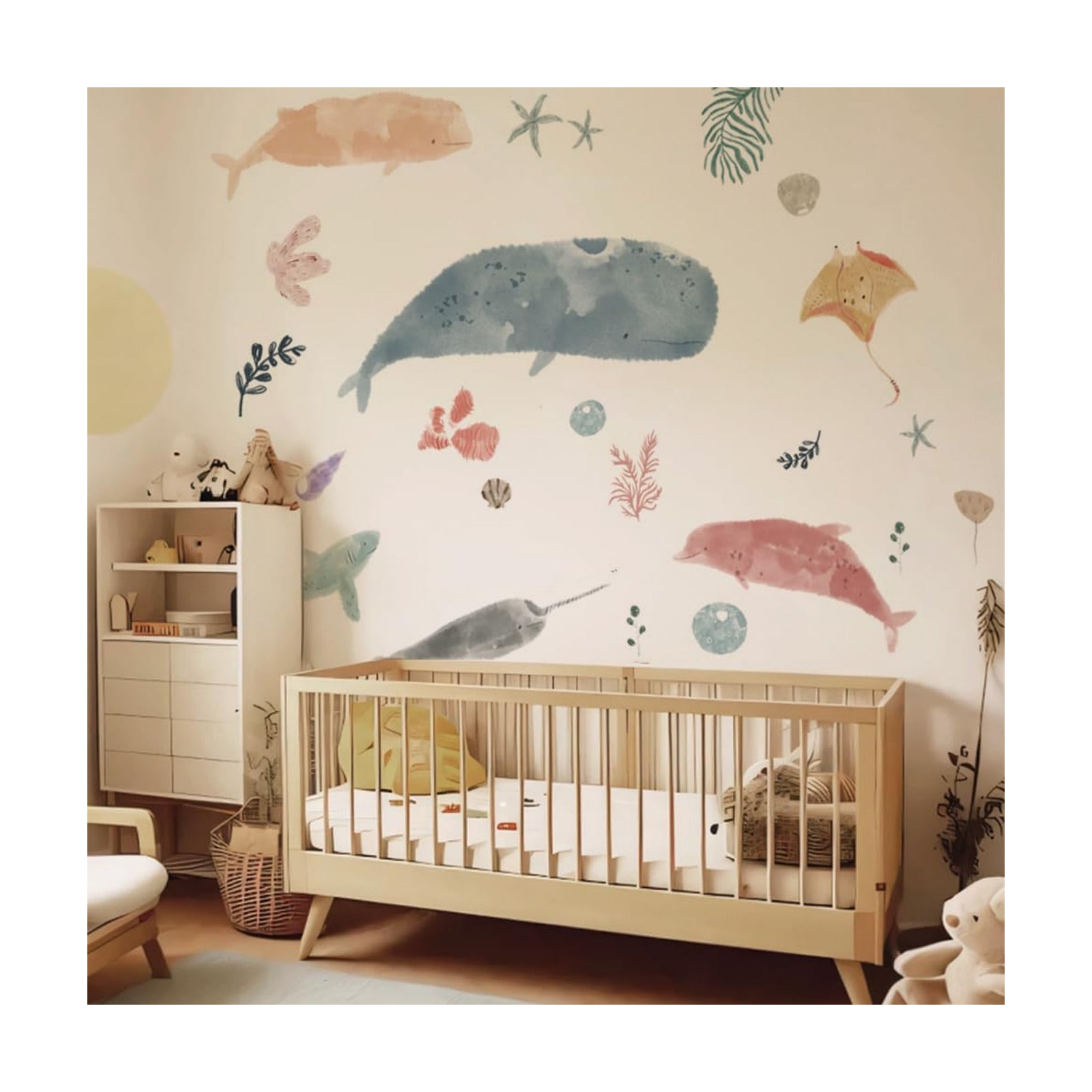 Vinyl DIY Watercolor Decals / Ocean Animals-a