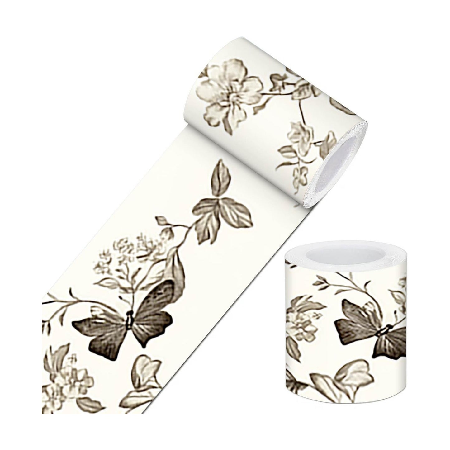 Wallpaper Border Peel and Stick PVC Vintage Butterfly / Vintage Butterfly Flower / 4 x 196