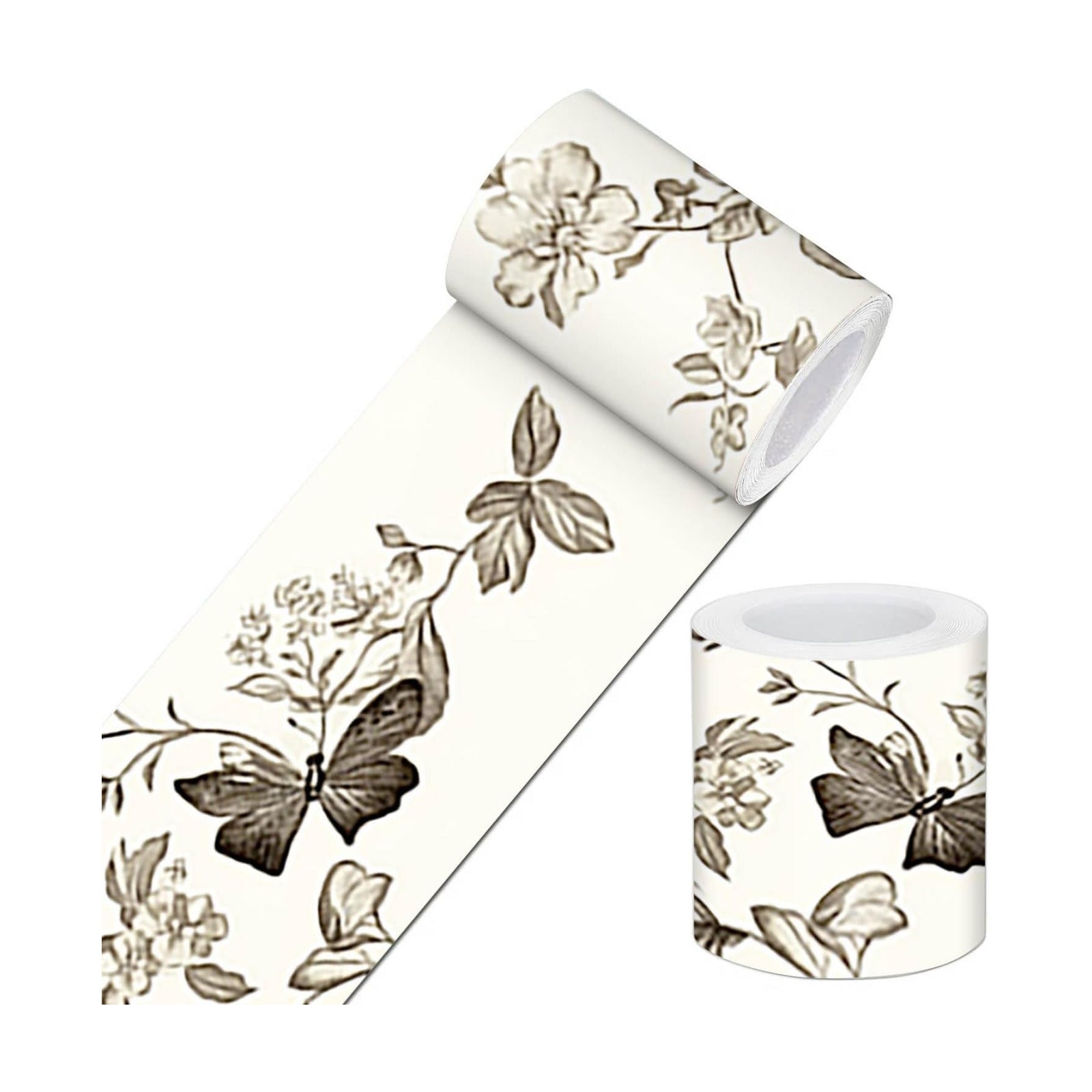 Wallpaper Border Peel and Stick PVC Vintage Butterfly / Vintage Butterfly Flower / 4 x 196