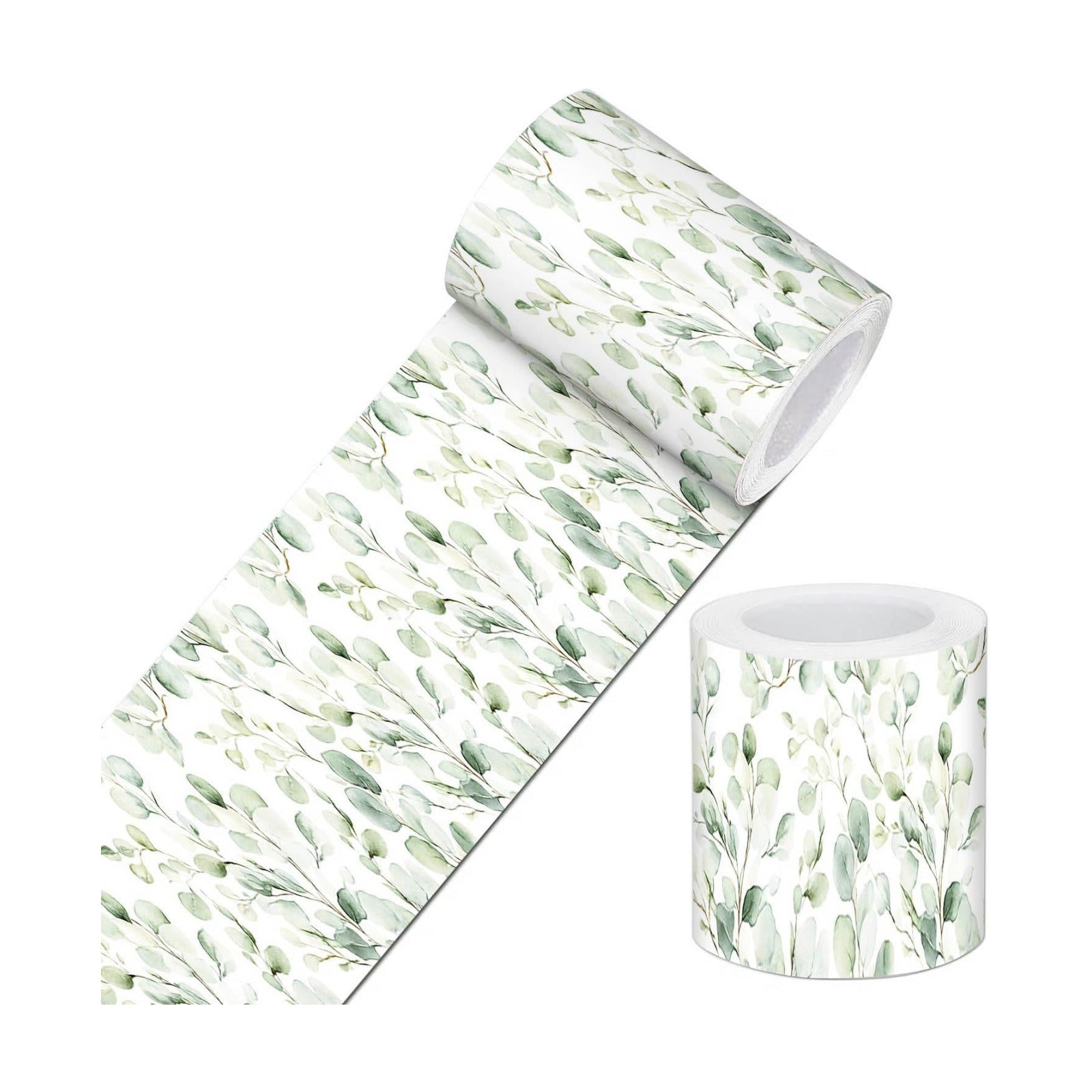Wallpaper Border Peel and Stick / Eucalyptus Leaves / Green / 4 x 196